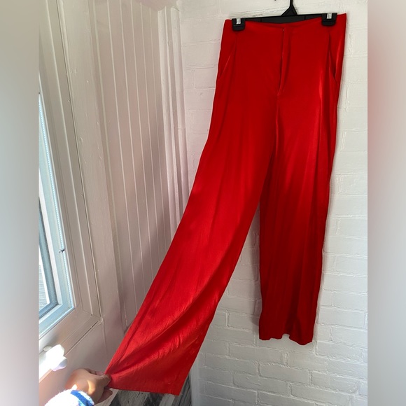 ZARA silky high waisted wide leg pants - Picture 10 of 13